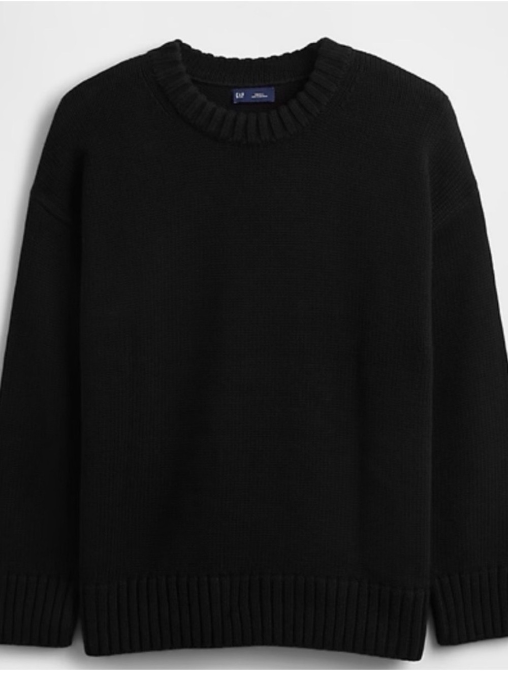 Gap NWT 100% cotton oversized sweater in black women’s size small